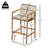Marcella Wood Outdoor Barstool, Teak Finished Wood With Beige Cushion, Set Of 2