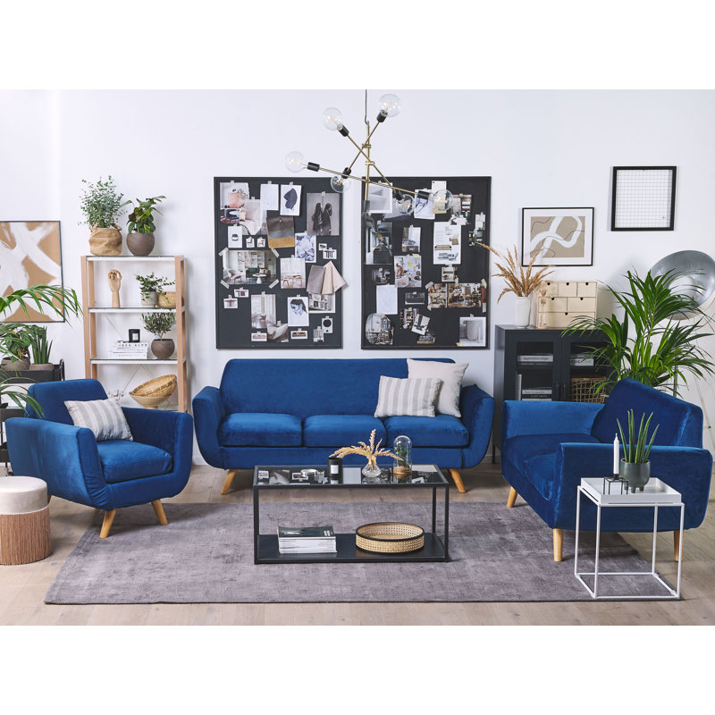 Arias Box Cushion Sofa Slipcover, Blue