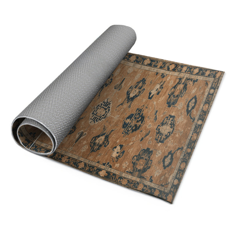 ArtDeco Brown Indoor and Outdoor Area Rug, Rectangle 4' x 6'