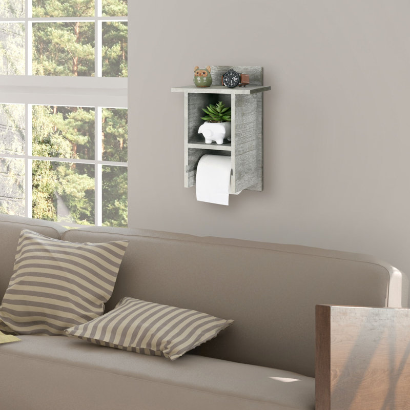 Porte-papier hygiénique mural en bois, Vert olive