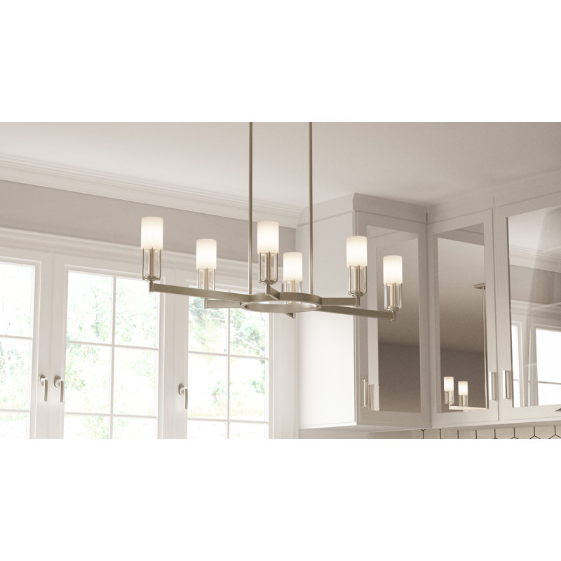 Cruz  Linear Chandelier, Brushed Nickel