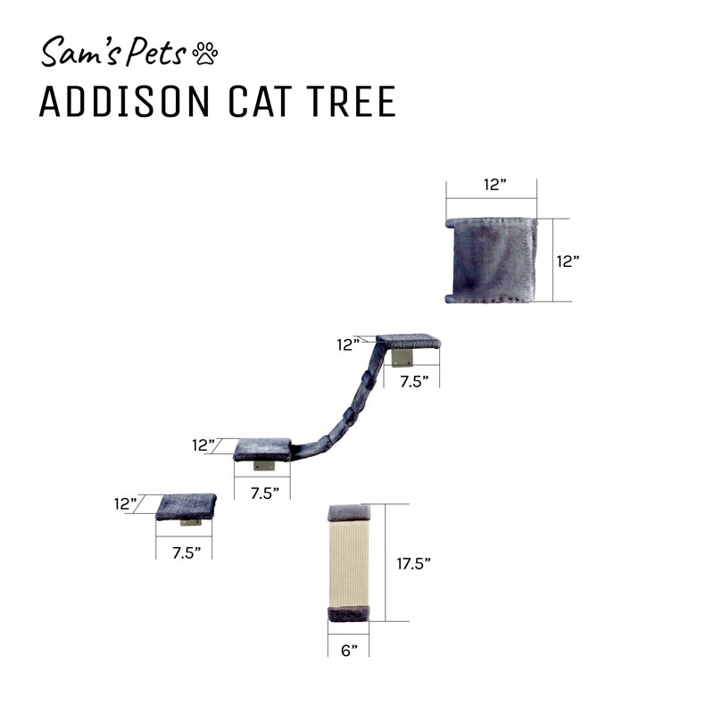 Addison Wall Climber Cat Tree Grey