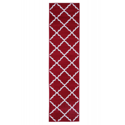 Tapis rouge / blanc Ikat