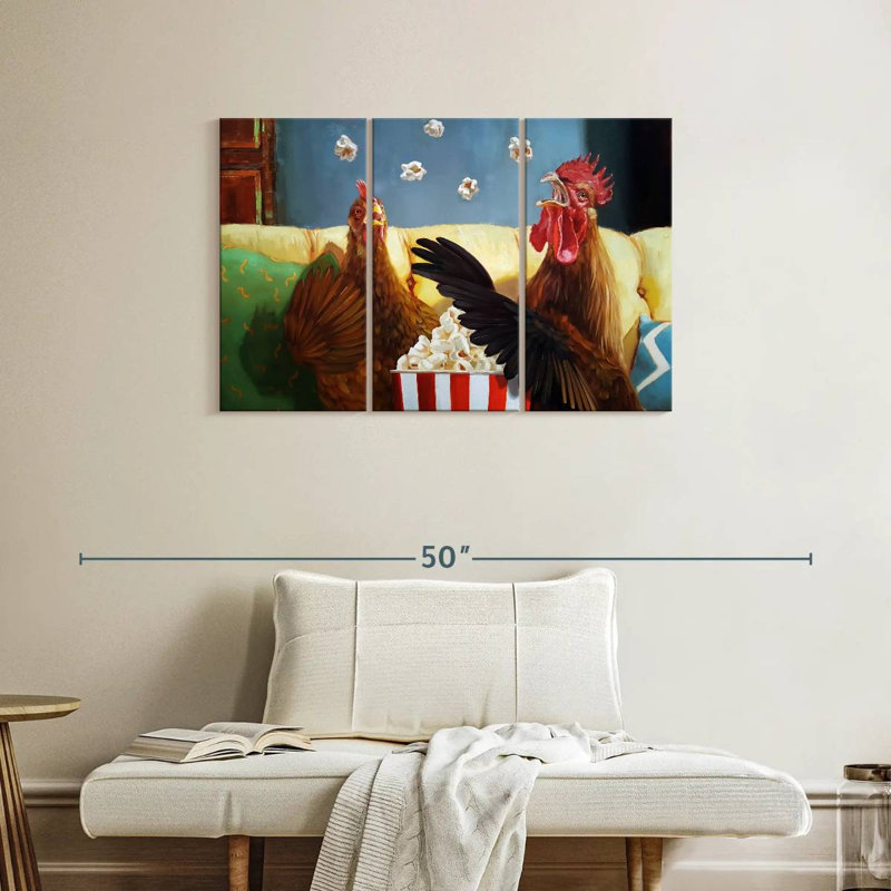 Popcorn Chickens, 24" H x 38" W