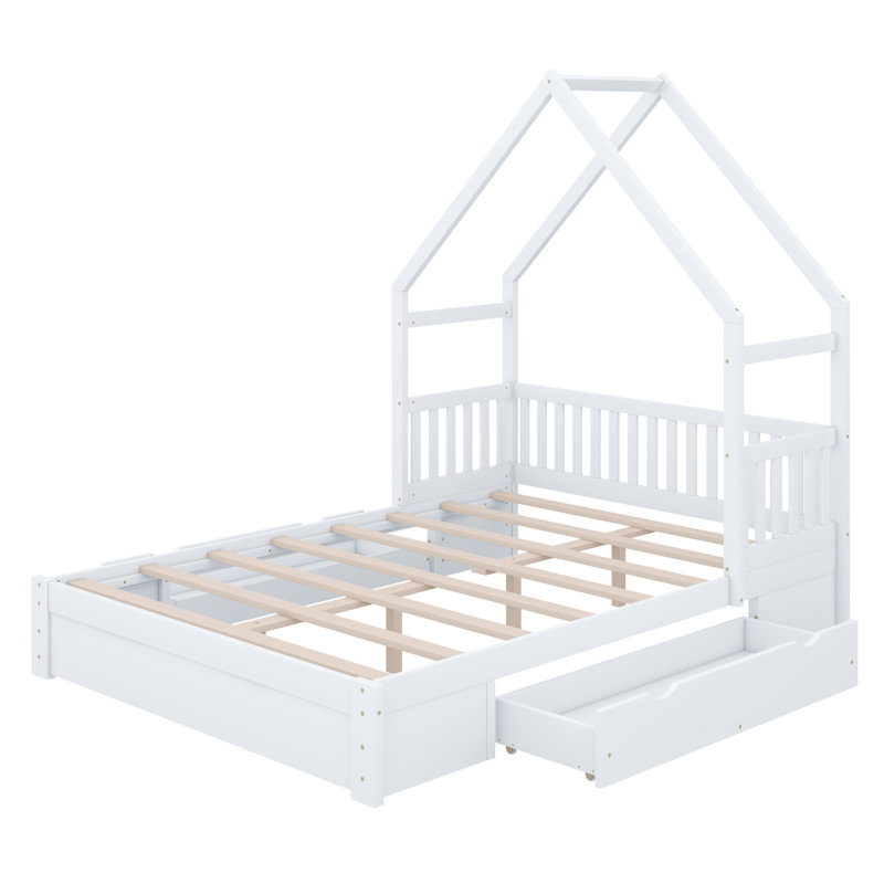 Lit plateforme avec garde-corps Hilkka House, Blanc