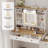 Modern with LED Lighted Mirror and Built-in 3-mode Lighting 3 Drawer Dresser with Stool and Side Cabinet