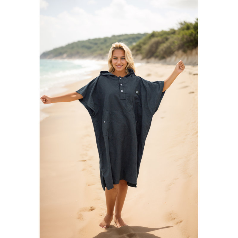 Tirrinia BR Ultra Light Ribbed Beach Towel, Black