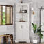 Grande armoire d'angle avec portes pour le salon, la salle de bain, la salle à manger ou la cuisine, blanc