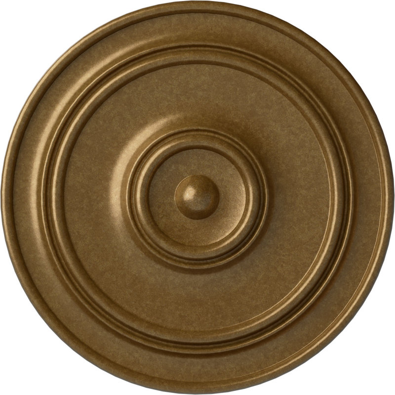Endurathane Large Classic Ceiling Medallion, 54"OD x 4 7/8"P (Fits Canopies up to 13 1/2"), Hand-Painted Pale Gold Finish