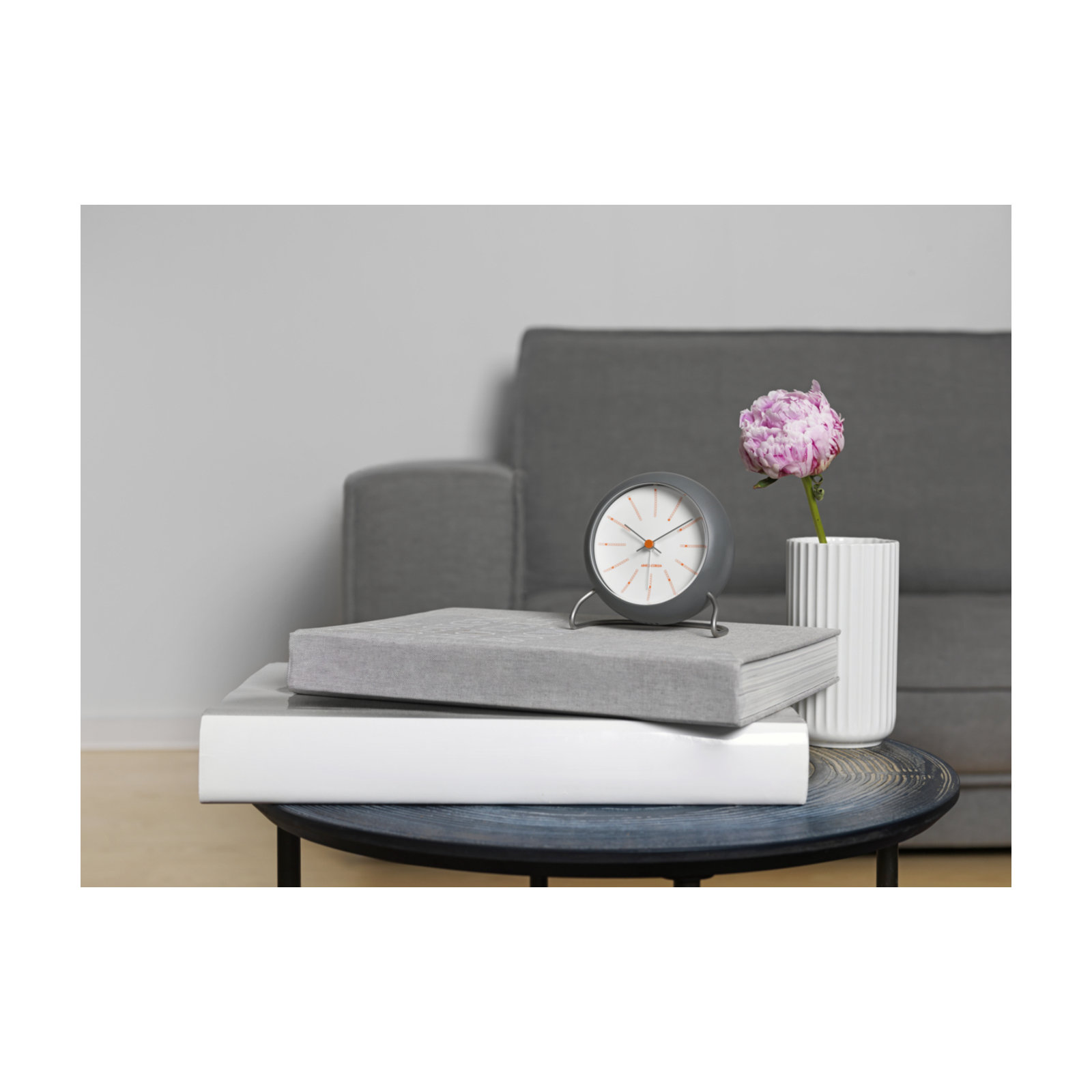 Bankers Electric Clock, White/Dark Gray
