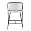 Tabouret de comptoir de 26 po de hauteur avec cadre en métal (ensemble de 2) - Beige-1394468574