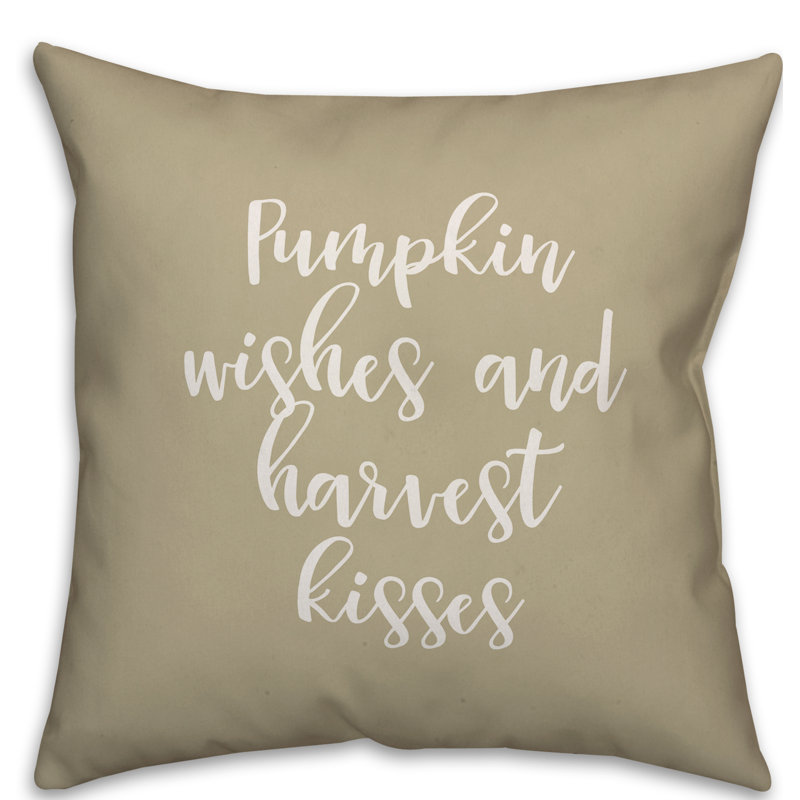  Coussin Pumpkin Wishes and Harvest Kisses, Beige, Coussin décoratif