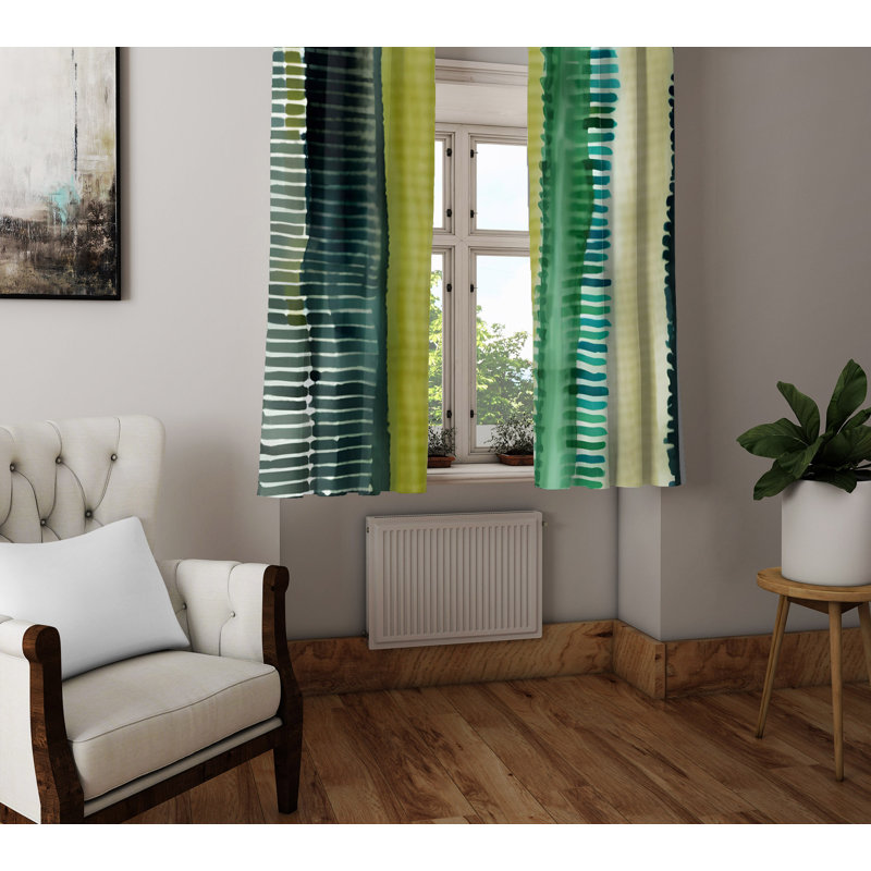 Deguan Semi Sheer Curtain Pair, 40" W x 52" L