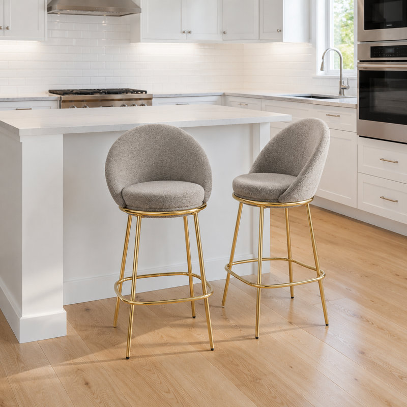 Ensemble de 2 tabourets de bar d'intérieur en métal pour comptoir de cuisine