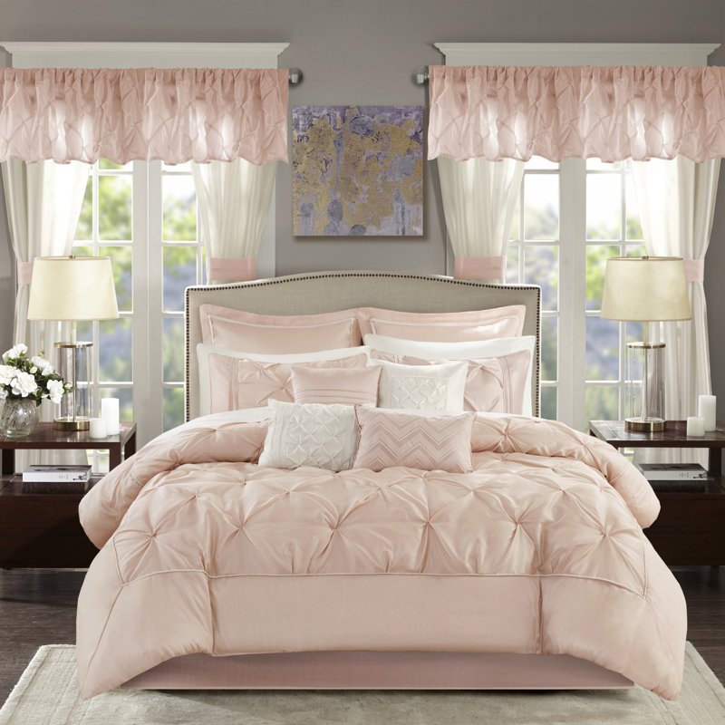 Joella 24 Piece Room in a Bag, Queen Comforter + 23 Additional Pieces, Blush