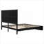 Structure de lit pour la chambre principale, fabrication hybride en bois massif de couleur noire, très grand lit sans sommier, capacité de poids de 600 lb