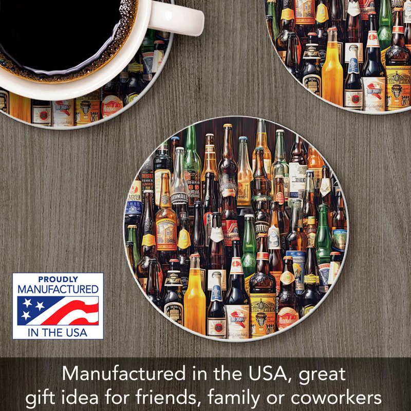 All About Beer Single Round Stone Coaster Create Your Own Collection