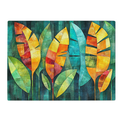 Rain Forest  Glass Chopping Board