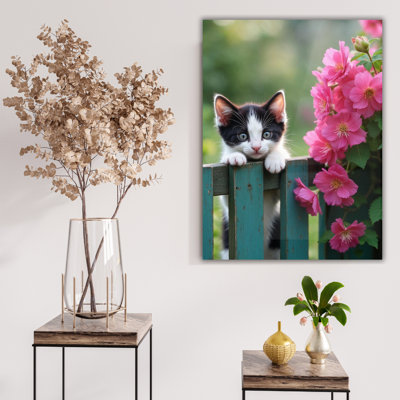 Chaton, art mural en verre trempé