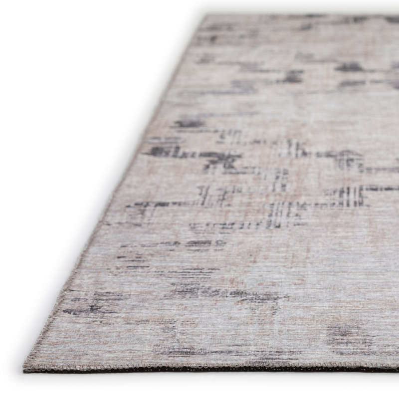 Tapis beige / gris à motif géométrique Kerwin, Tapis de couloir 2 pi 3 po x 7 pi 6 po