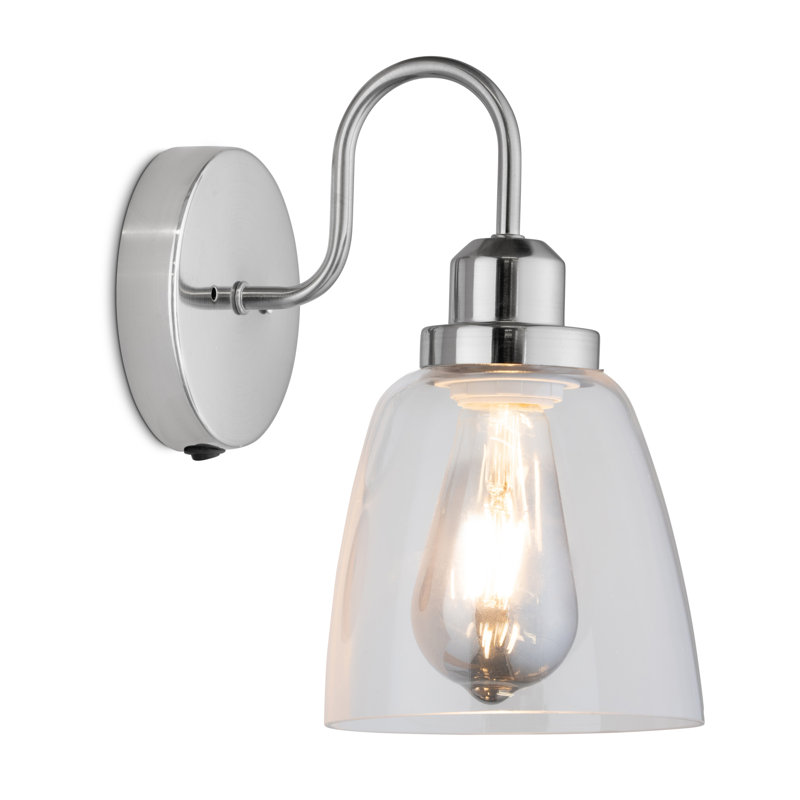 Amiya 1 - Light Dimmable Silver Industrial Style  Switched Armed Sconce