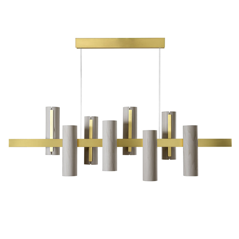 Black Note 8 - Light LED Pendant, Ivory White, Gold, 2700K Bulb Temperature