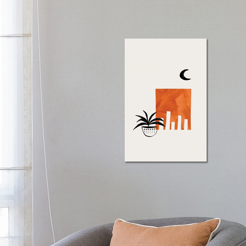 Mid Century House Plant by EnShape - Wrapped Canvas Gallery-Wrapped Canvas Giclée, 66.04 cm H x 45.72 cm W x 1.91 cm D