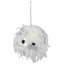 Boule de plumes avec de grands paillettes - décorations de Noël - 3,5 po - blanc - ensemble de 4