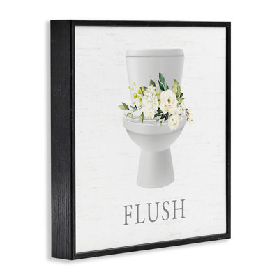 Flush Floral Toilet Framed Giclee Art, design by Lettered and Lined