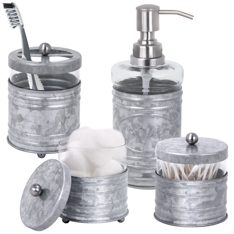 Athiste Bathroom Accessory Set, Galvanized