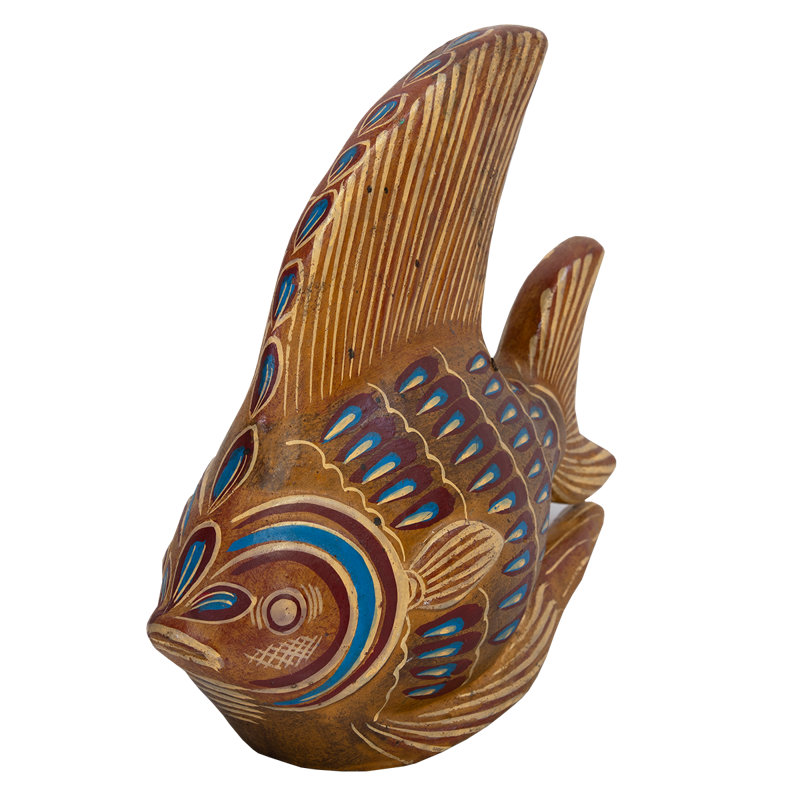 Yellow Clay Sailfish Sculpture