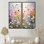 «Wildflowers Wander Meadows» - art mural blanc