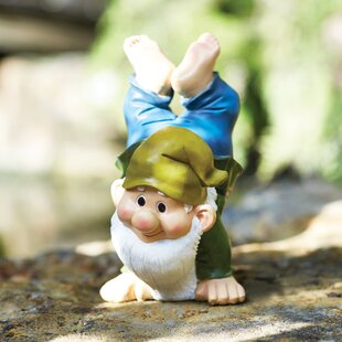 Grey Gag Miniature Dwarf Elf Figurines Gnome Statue Peeing Pooping