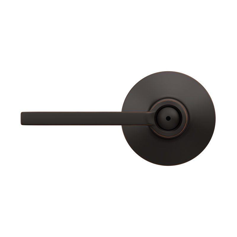 Latitude Lever Bed and Bath Door Lock, Aged Bronze