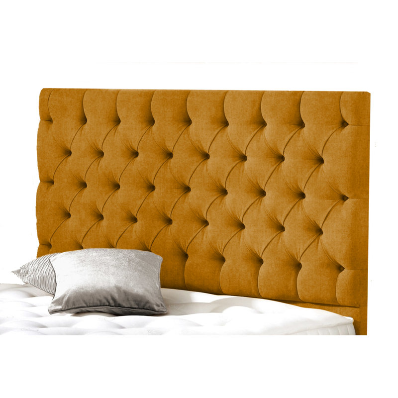 Ryan Upholstered Headboard, Small Single (2'6), Mustard