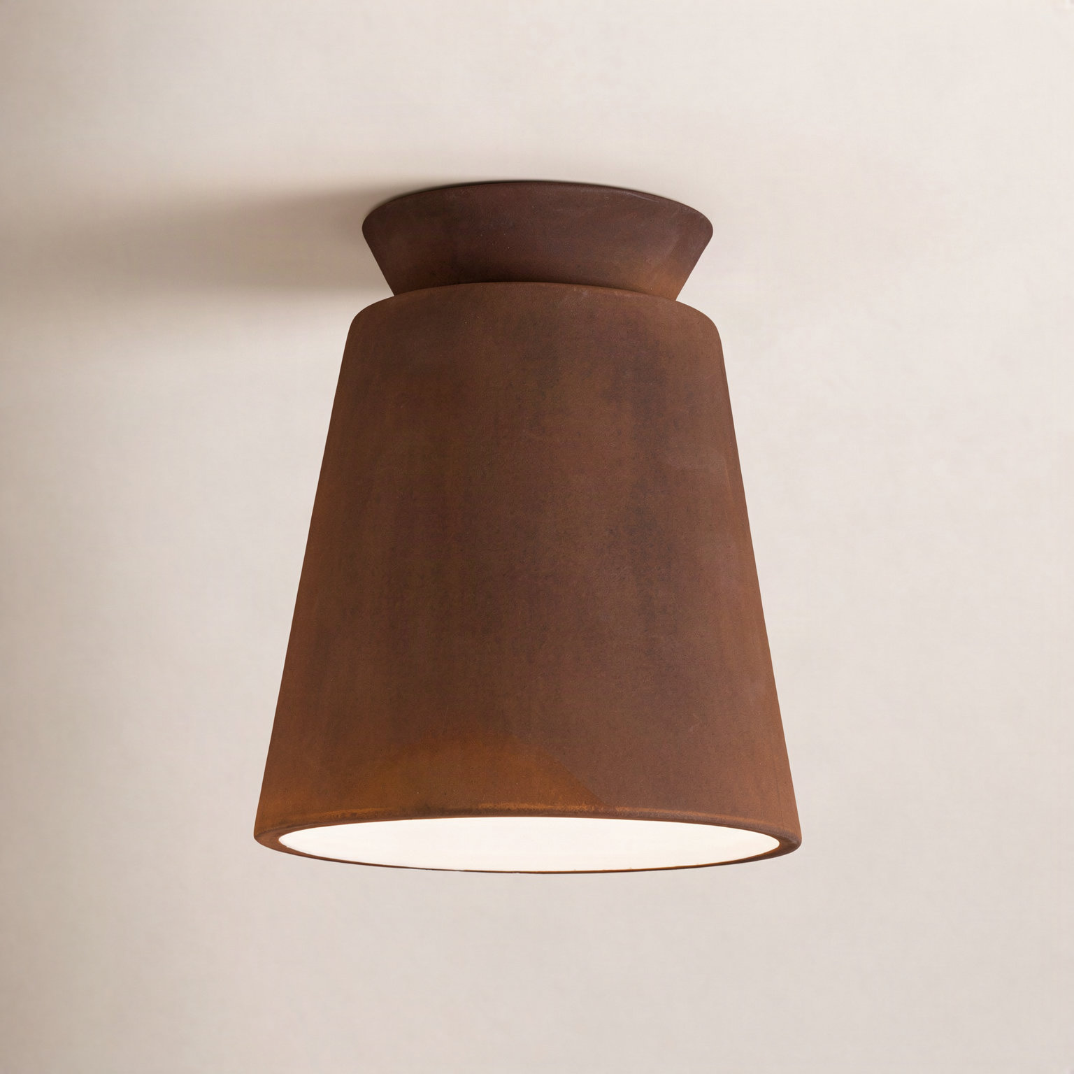 Logan 8" Single Light Flush Mount, Real Rust, Incandescent (Not Included)