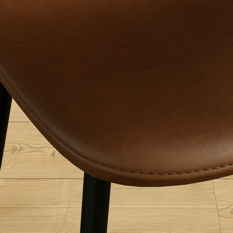 Ensemble de 4 chaises de salle à manger, chaises de style moderne, sièges rembourrés en cuir, chaise de cuisine en forme de cuillère avec pieds en métal, chaises de salle à manger pour cuisines de restaurant