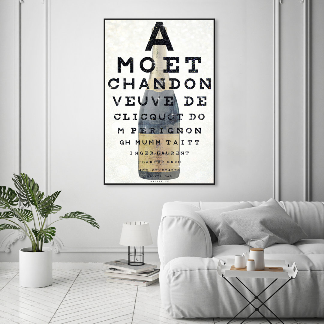" Champagne Eye Chart " Oliver Gal Prints 