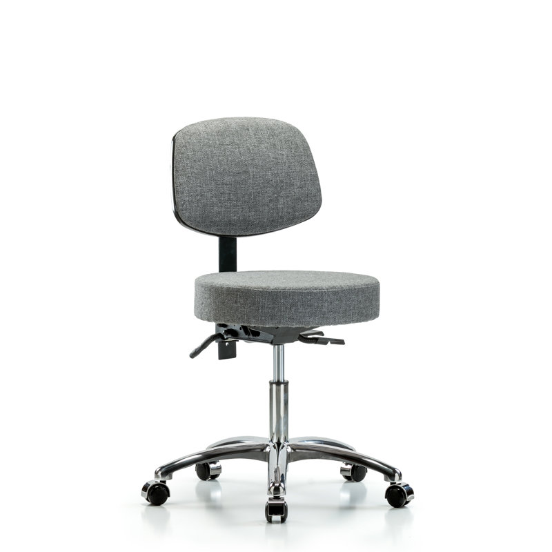 Tabouret de laboratoire à hauteur réglable Dalia, Roulettes, Gris, 18.5"-24"