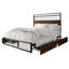 Lit plateforme double en métal avec rangement brun-106491488-106491492