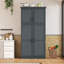 Armoire de cuisine autoportante avec portes, plateaux coulissants et tablettes réglables H 70,9 po Calanthe-1063760206