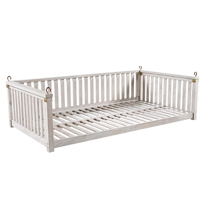Balancelle en bois massif pour 2 personnes Kimmika, Blanc