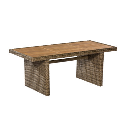 Ashneel Rectangular Wicker Outdoor Dining Table , 185cm cm W 90cm cm D
