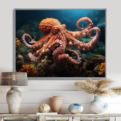 Corail Octopus Serene submersion II - pieuvre, art mural