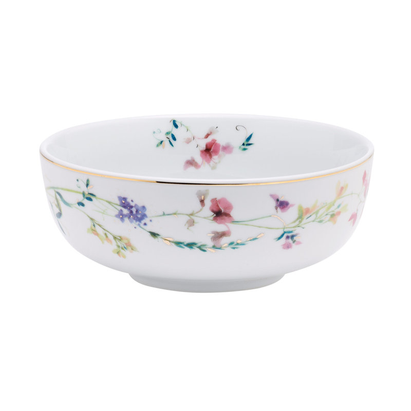 Kalina White Porcelain Floral 24-Piece Dinnerware Set