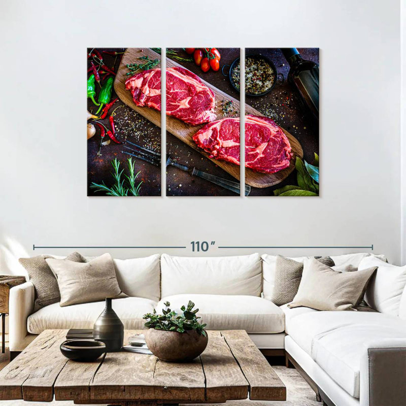 Yarlin Angus Steak Cuts, 48" H x 74" W