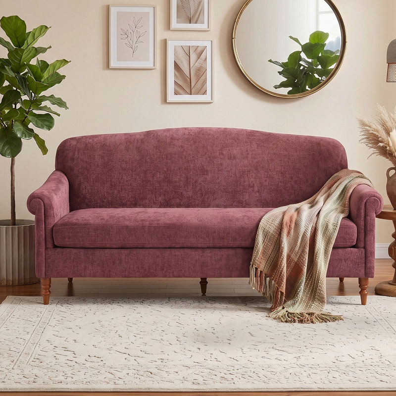 Causeuse 2 places Modern, Chenille rouge