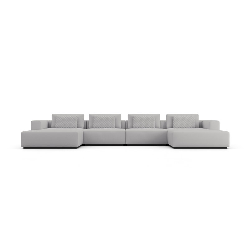 Ensemble de canapés modulaires 12 en tissu gris Duthie