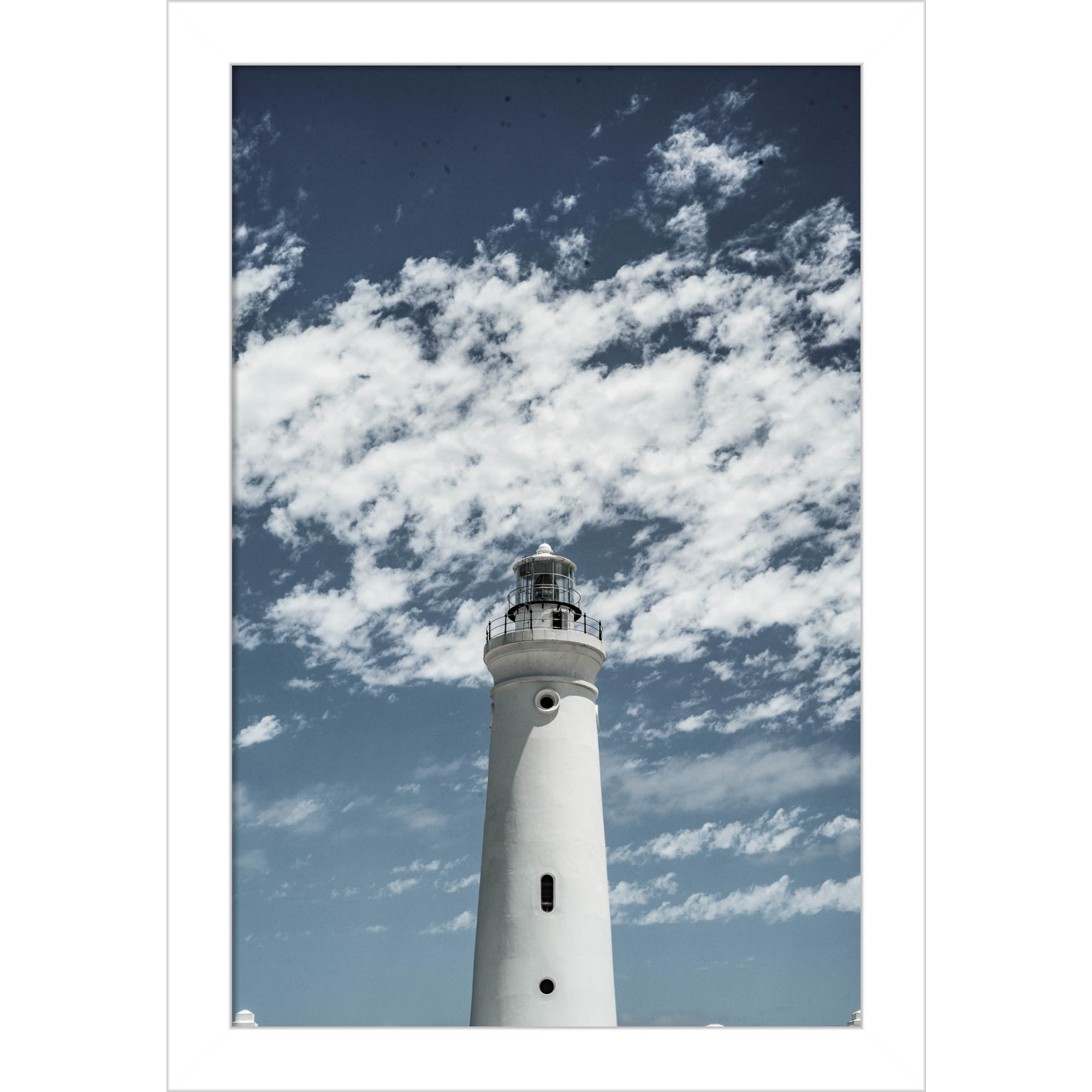 Cape Point Lighthouse by Shot by Clint Wood Framed Wall Art Print, 13" H x 9" W, White
