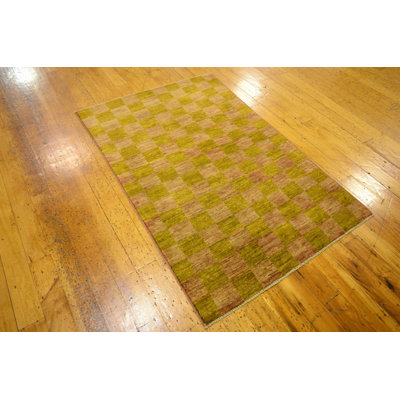 Nash One-of-a-Kind 3'2" X 4'10" New Age Wool Area Rug in Gold
